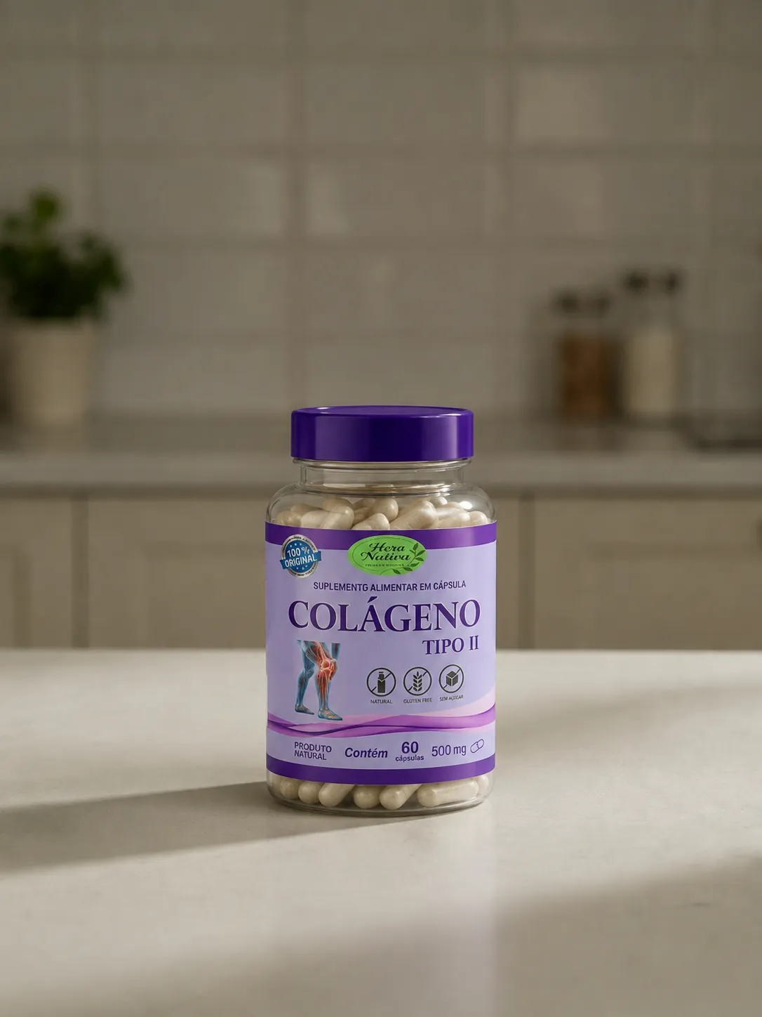 Suplementos nutracêuticos e ervas sobre mesa de madeira